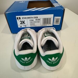 adidas Stan Smith Crib Shoes in White and Green